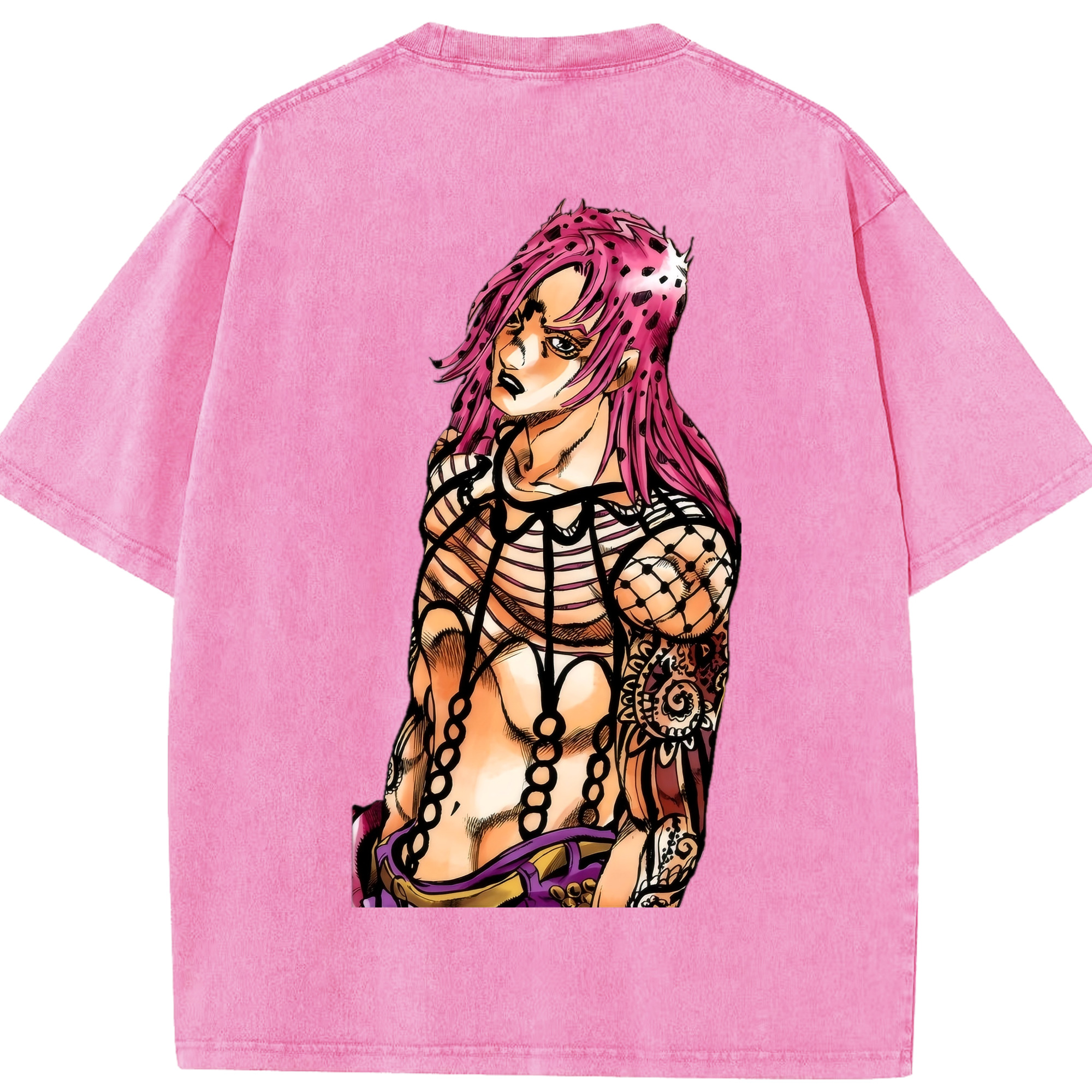 （画像用） ジョジョの奇妙な冒険 ビネガー?ドッピオ JoJo's Bizarre Adventure Vinegar Doppio 綿100% ヴィンテージ風 半袖Tシャツ（背面プリント）